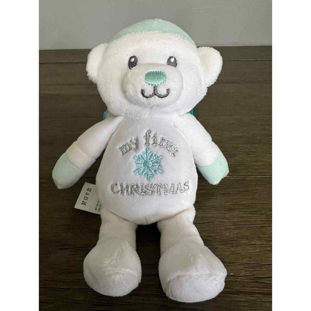 Baby Starters My First Christmas White Teddy Bear Plush Snowflake‎